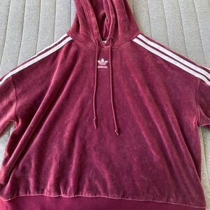 velvet adidas cropped hoodie